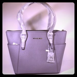 Michael kors lilac leather tote